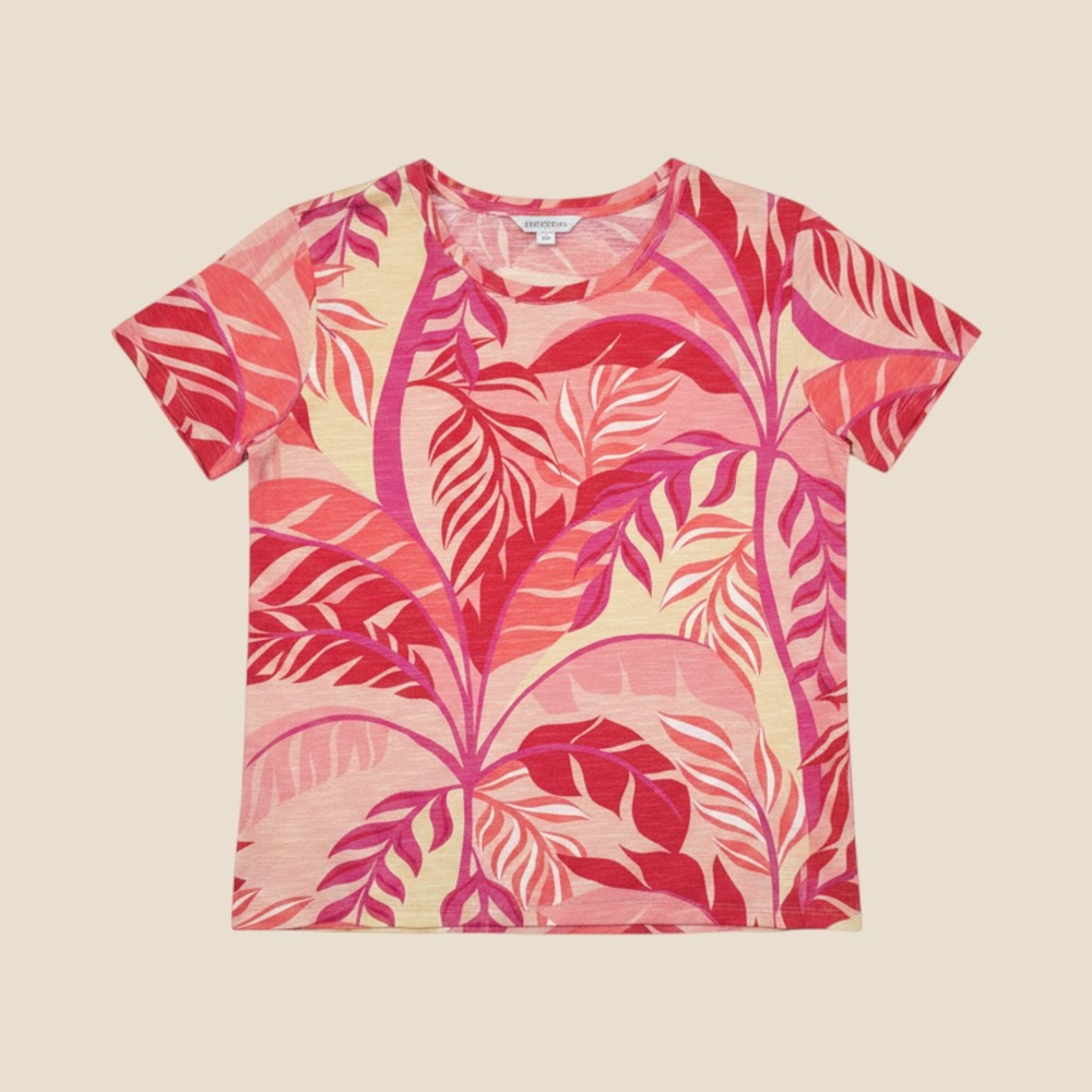 Sigrid Olsen‎ Top Cotton Colorful Floral Tropical Boho T Shirtl size XL Summer